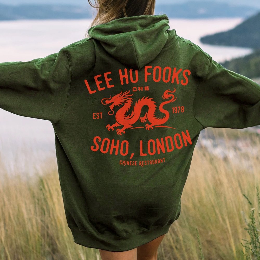 Lee Ho Fooks Printed Back Cotton Hoodie