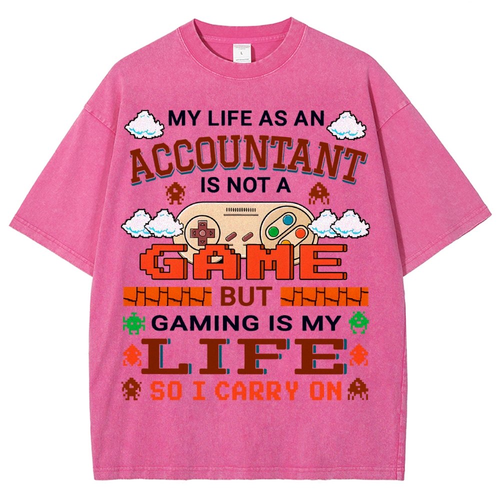 Gamer Accountant Gaming Design Quote Graphic Vintage Distressed T-shirt
