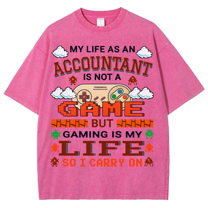 Gamer Accountant Gaming Design Quote Graphic Vintage Distressed T-shirt
