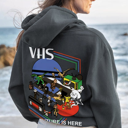 The Future Is Here Printed Back Unisex Cotton Hoodie