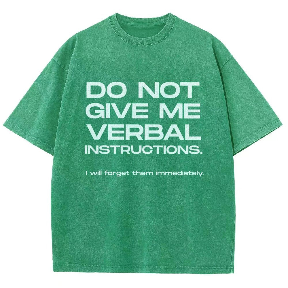 Funny ADHD Don’t Give Me Verbal Instructions Vintage Distressed T-shirt