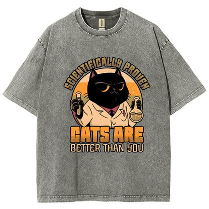 Cats Are Better Vintage Distressed T-shirt