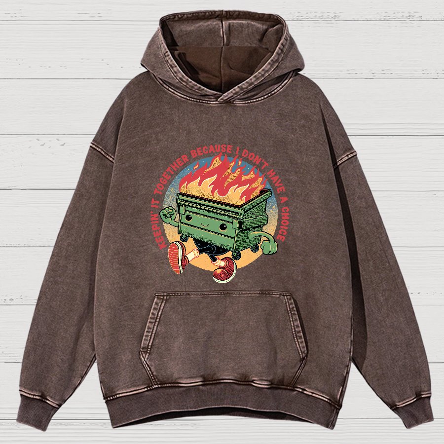 Flaming Dumpster Nerdy Vintage Distressed Hoodie