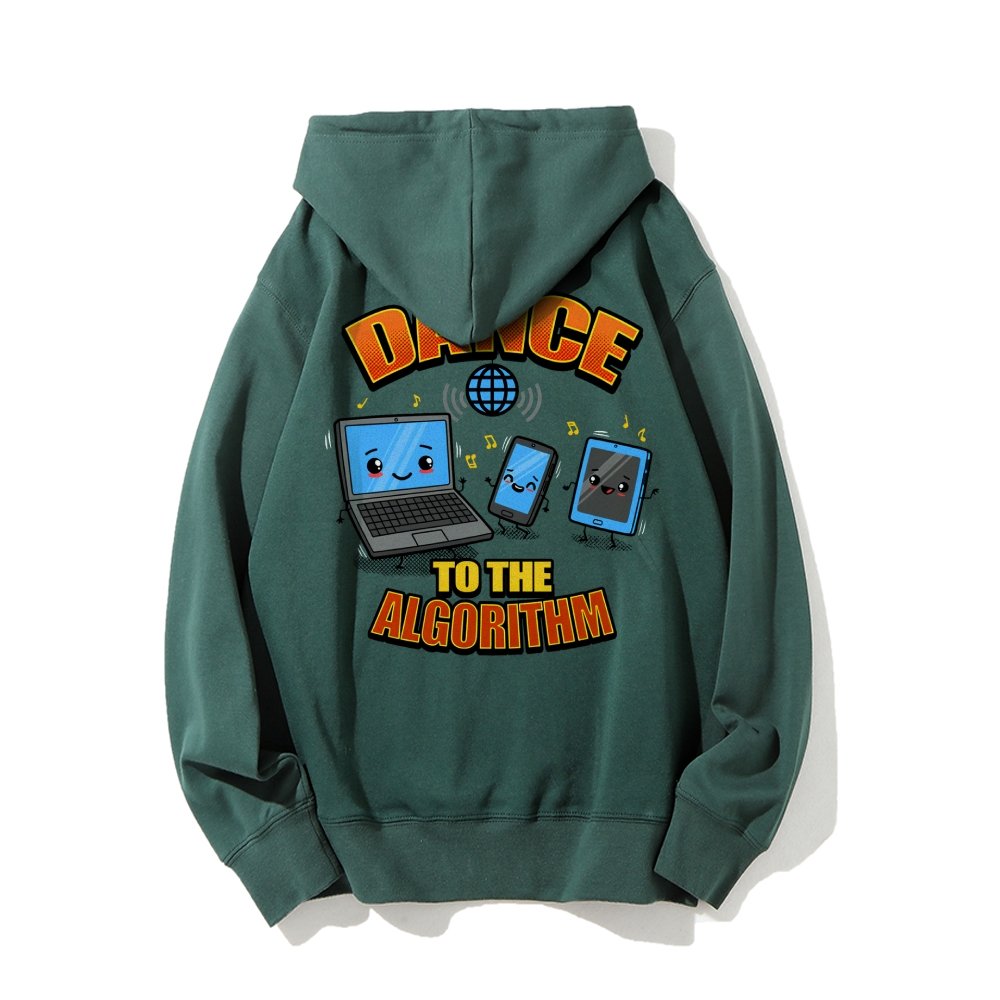 Dance To The Algorithm Funny Printed Back Unisex Cotton Hoodie