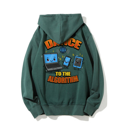 Dance To The Algorithm Funny Printed Back Unisex Cotton Hoodie
