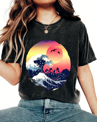Retro Waves Vintage Distressed T-shirt