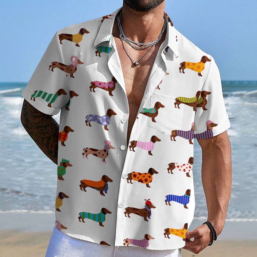 Dachshund Art Print Geek Shirt