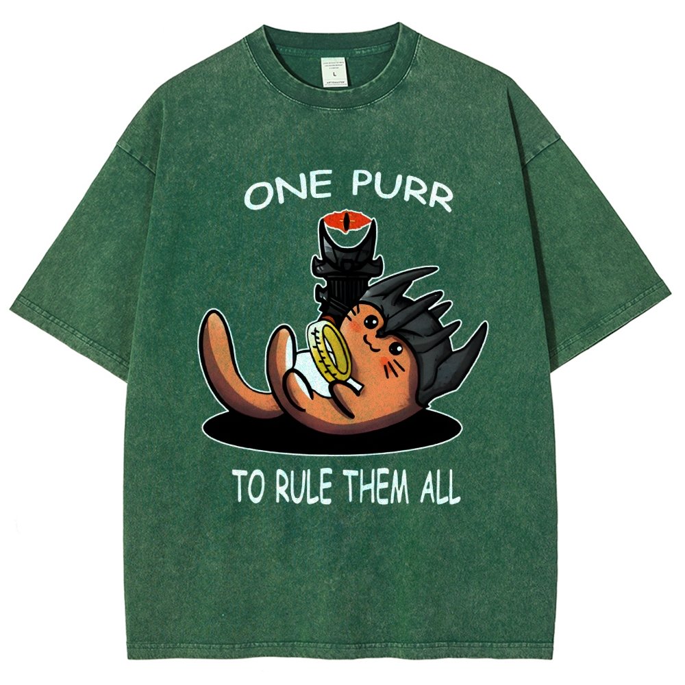 One Purr to Reign Them All Vintage Distressed T-shirt