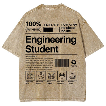 Engineering Student Unisex Fit Washed T-Shirt
