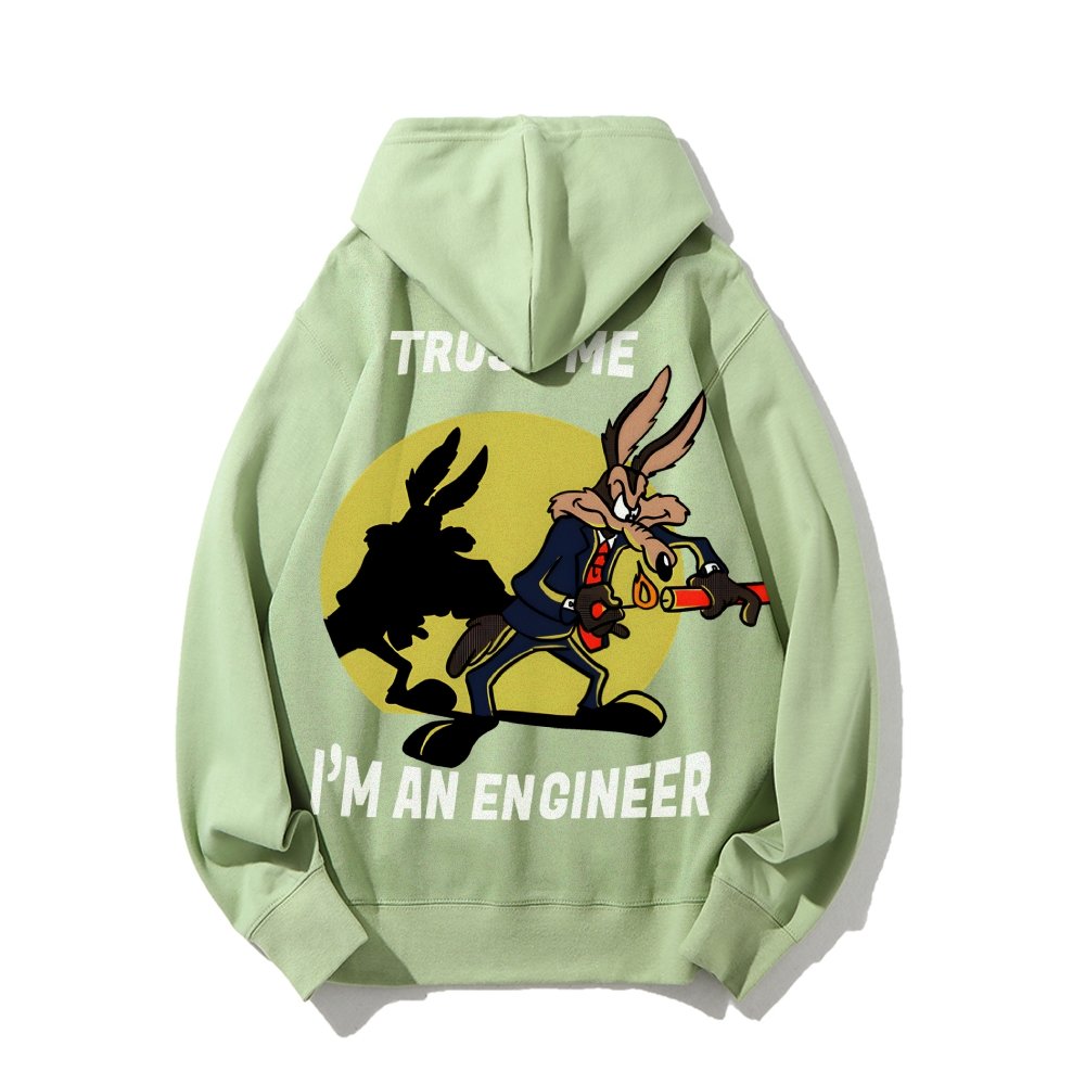 Trust Me I'm An Engineer Printed Back Cotton Hoodie