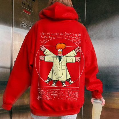 Vitruvian Puppet Printed Back Unisex Cotton Hoodie