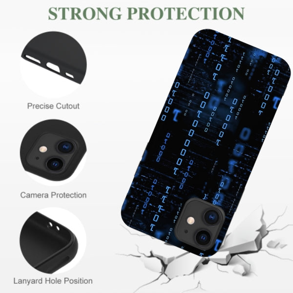 Blue Codes 0 And 1 Phone Cases