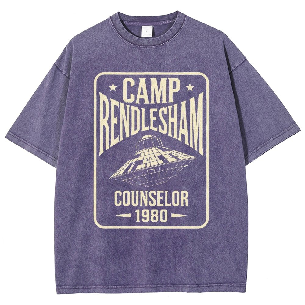 Camp Rendlesham Counselor 1980 UFO Vintage Distressed T-shirt