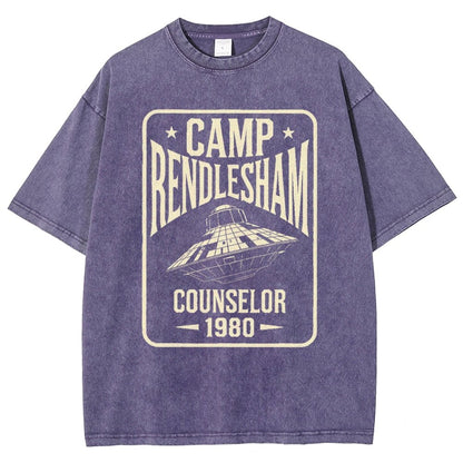 Camp Rendlesham Counselor 1980 UFO Vintage Distressed T-shirt