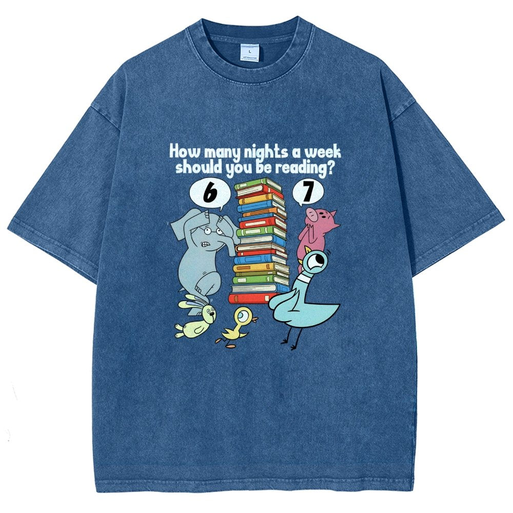 How Many Nights A Week Should You Be Reading 6-7 Vintage Distressed T-shirt