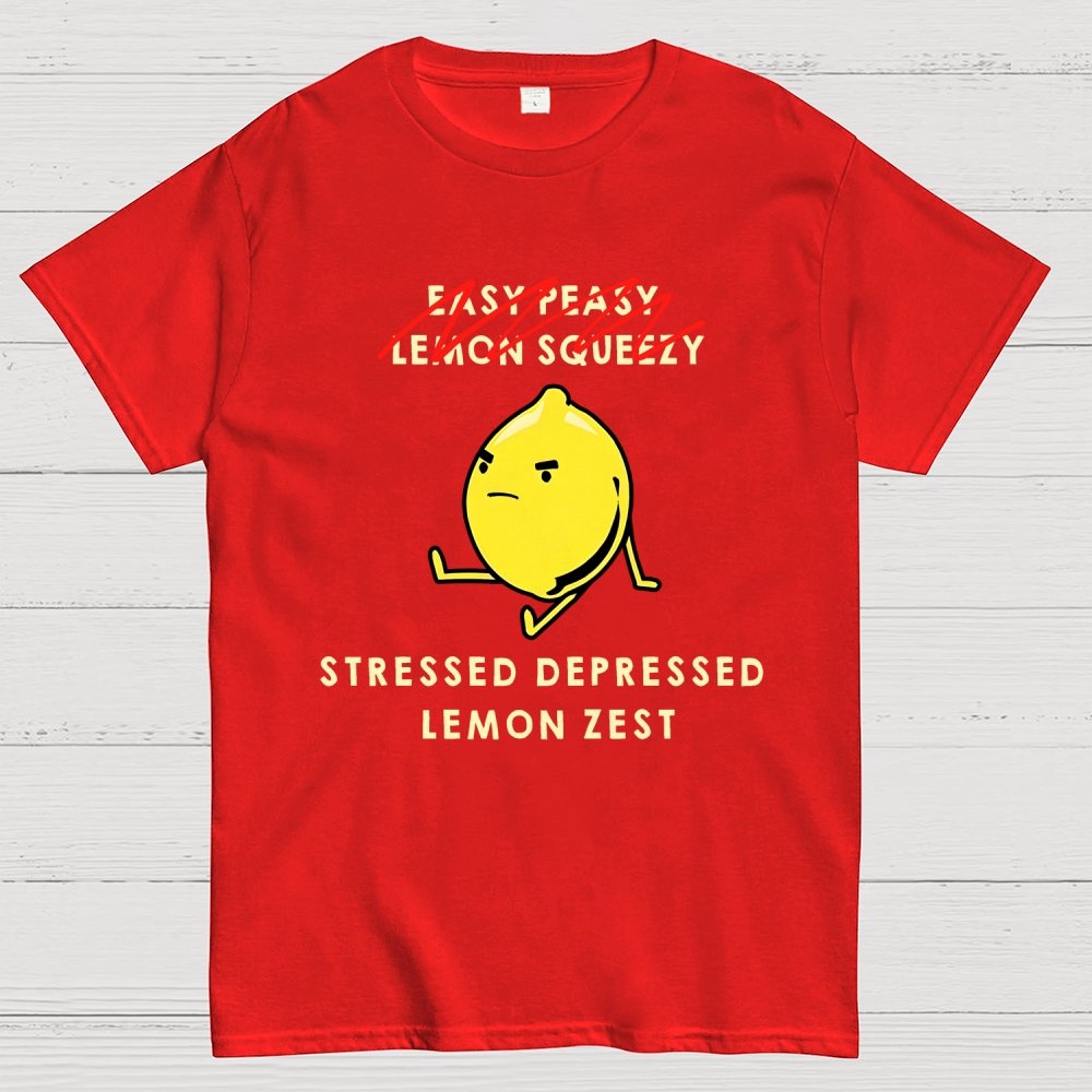 Stressed Depressed Lemon Zest Geek T-Shirt
