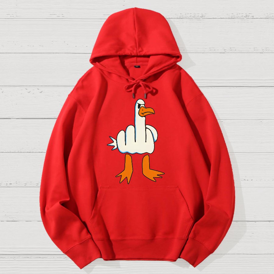 Rude Seagull Design Funny Geek Cotton Hoodie