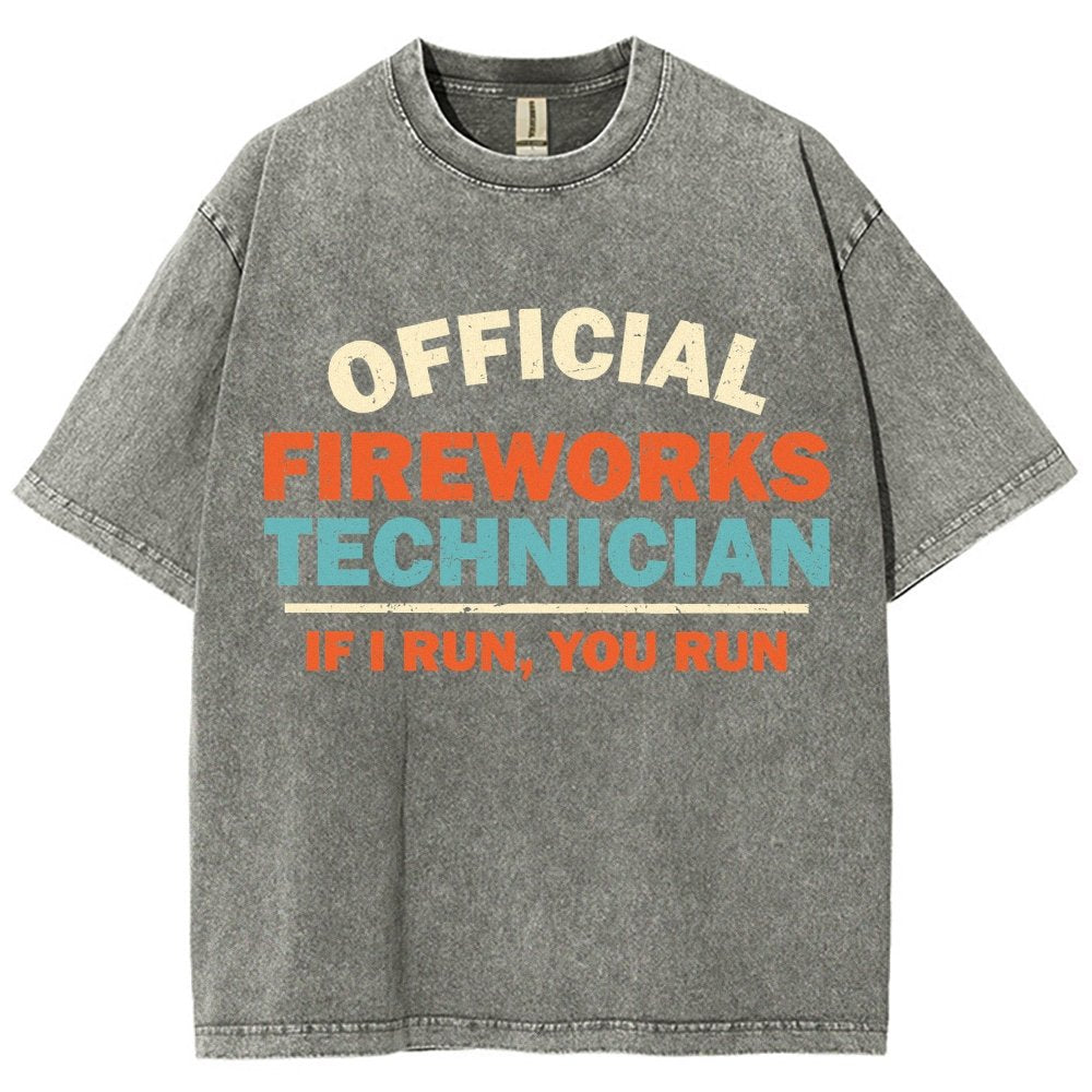 Official Fireworks Technician Vintage Distressed T-shirt