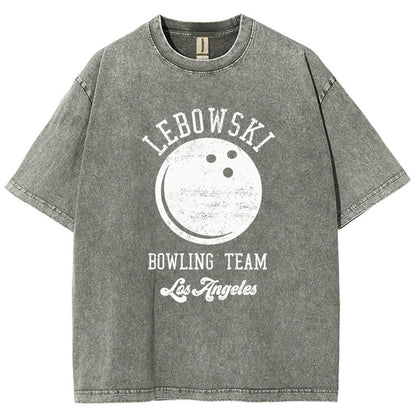 Lebowski Bowling Team Vintage Distressed T-shirt