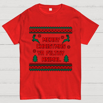 Merry Christmas Ya Filthy Animal  funny Geek T-Shirt