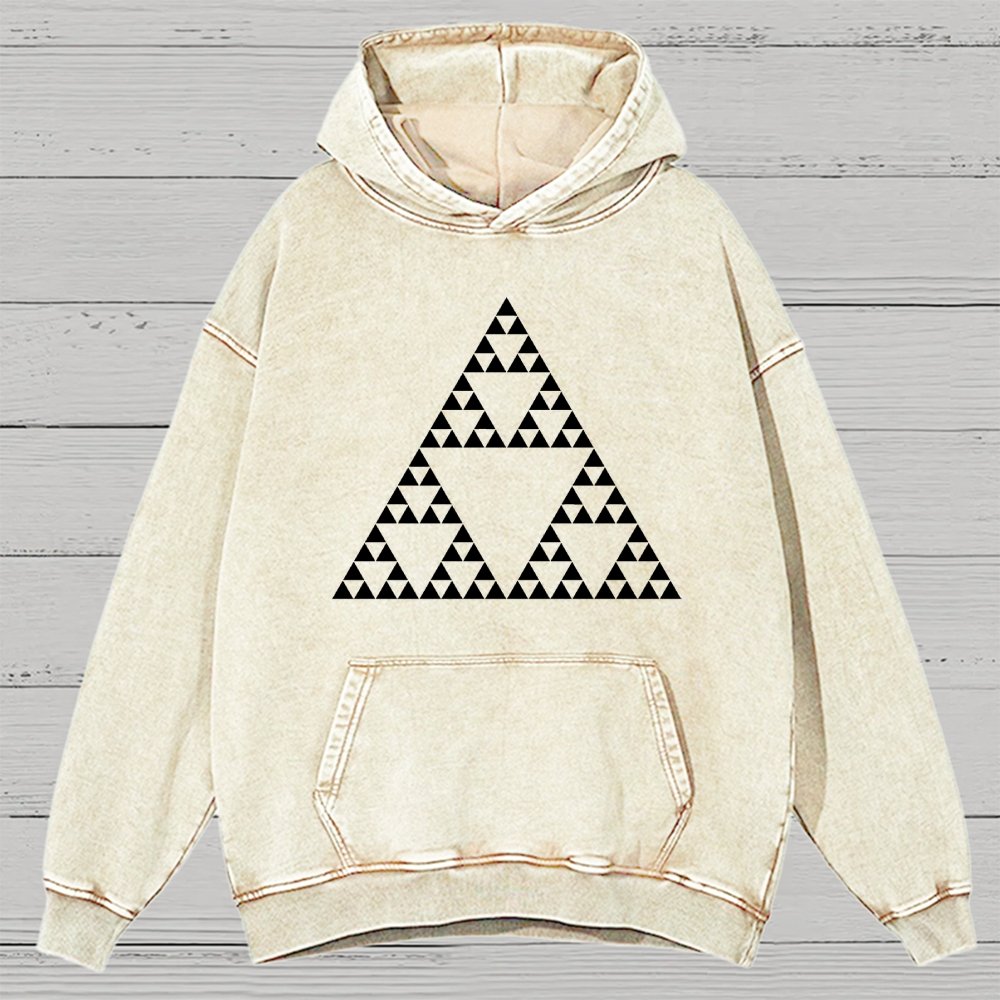 Sierpinski Triangle Fractal Vintage Distressed Hoodie
