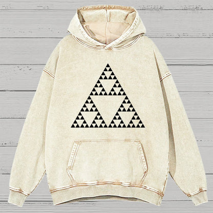 Sierpinski Triangle Fractal Vintage Distressed Hoodie