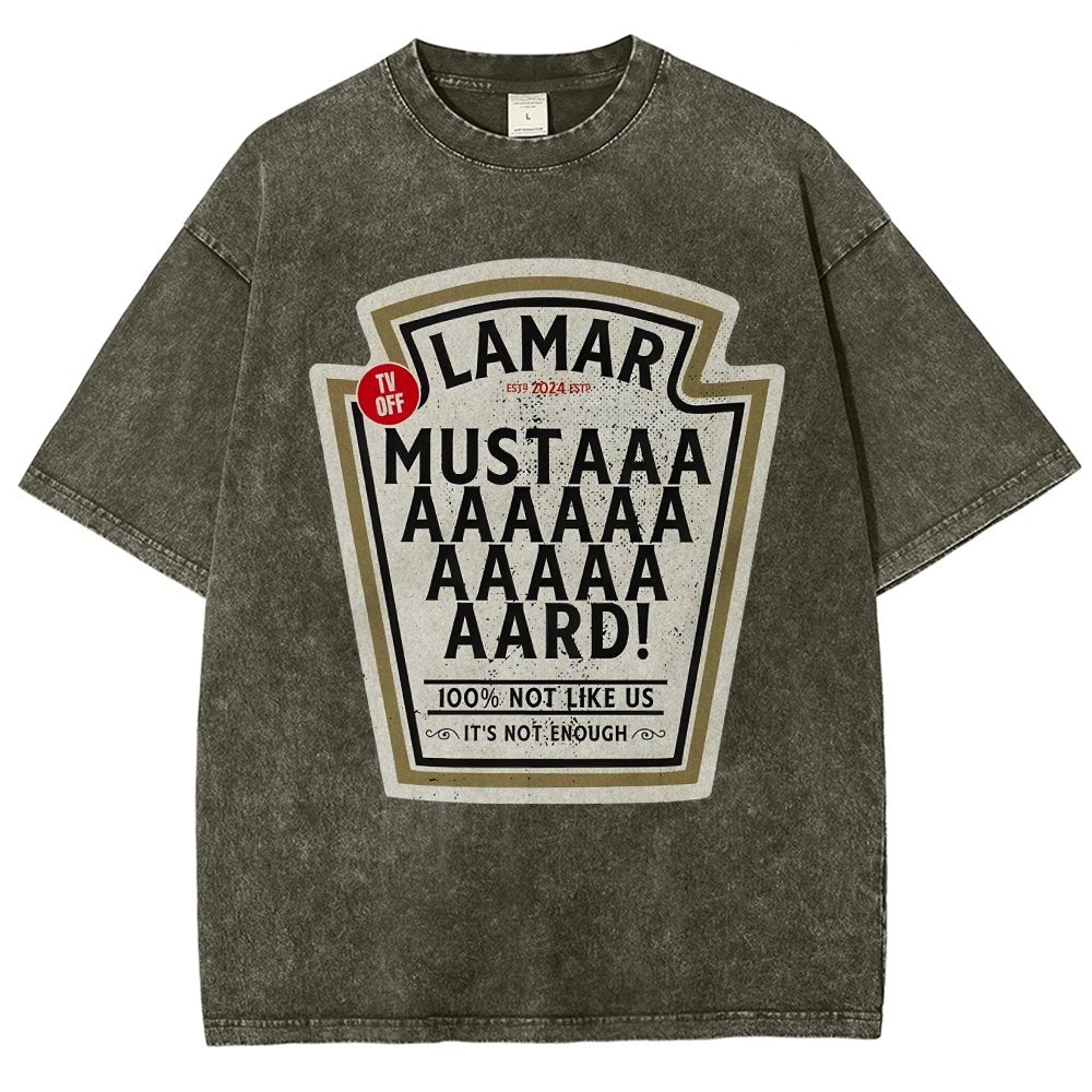 Lamar Mustard TV Off Essential Vintage Distressed T-shirt