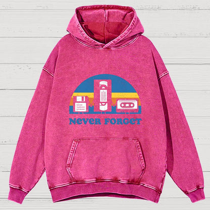 Never Forget Geeky Vintage Distressed Hoodie