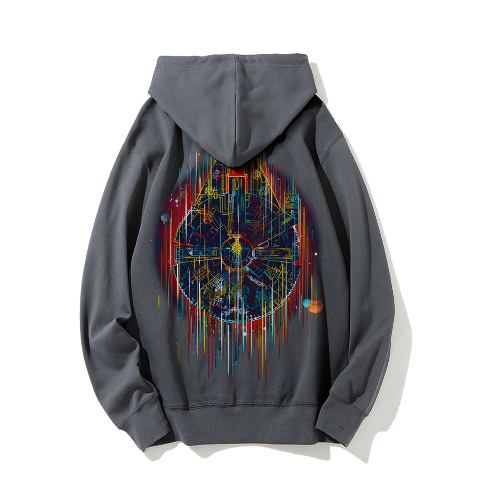 The Neon Falcon Printed Back Cotton Hoodie