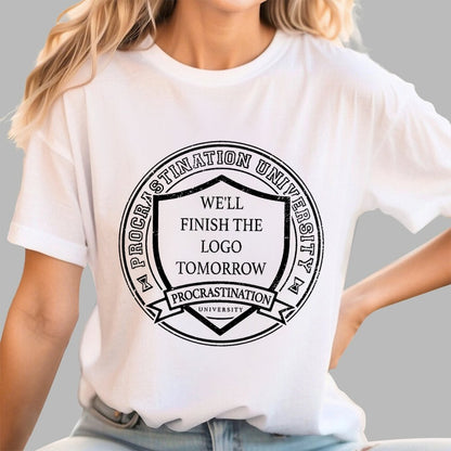 Procrastination University Logo Unisex Geek T-Shirt