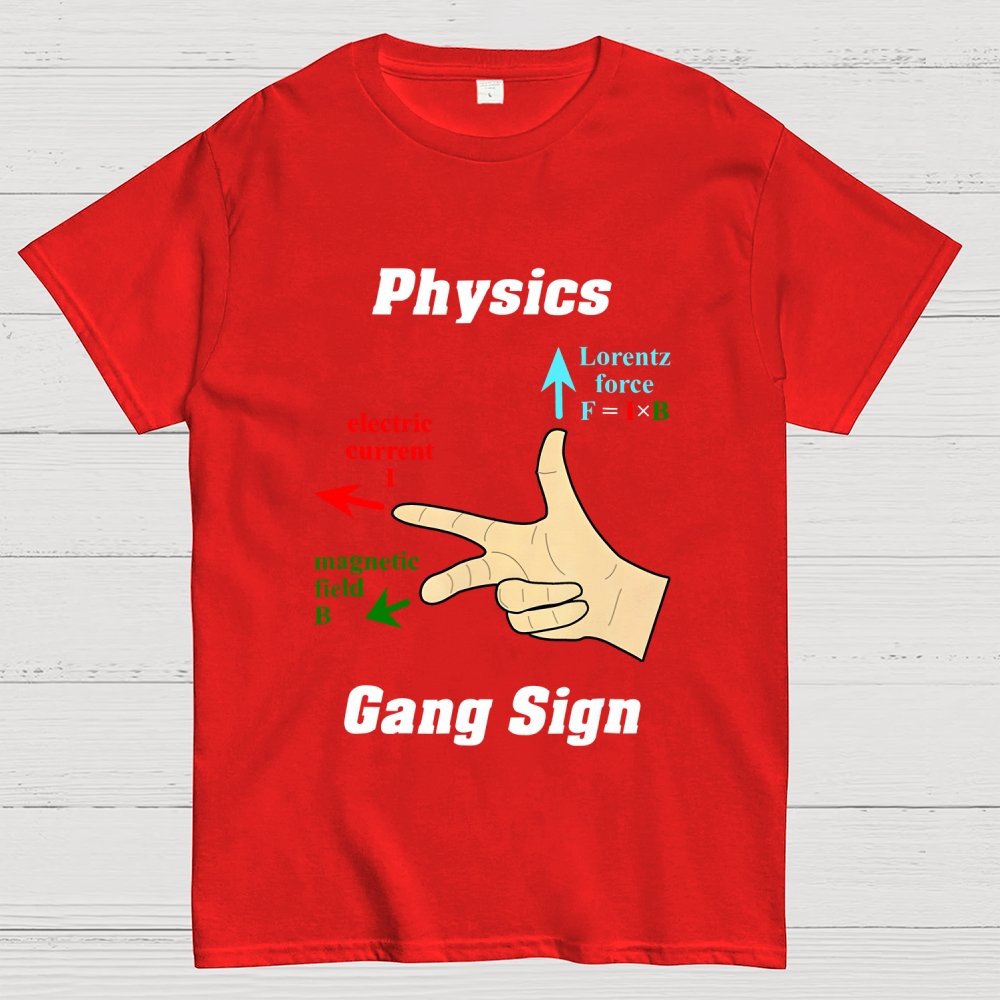 Right Hand Rule Physics Gang Sign Geek T-Shirt