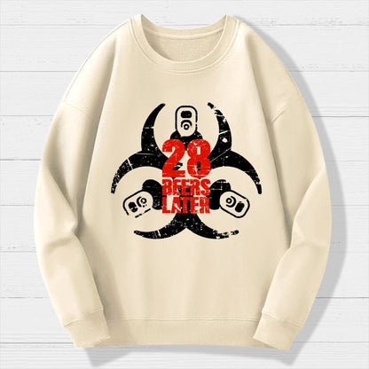 28 beers later Geek Cotton Sweatshirt