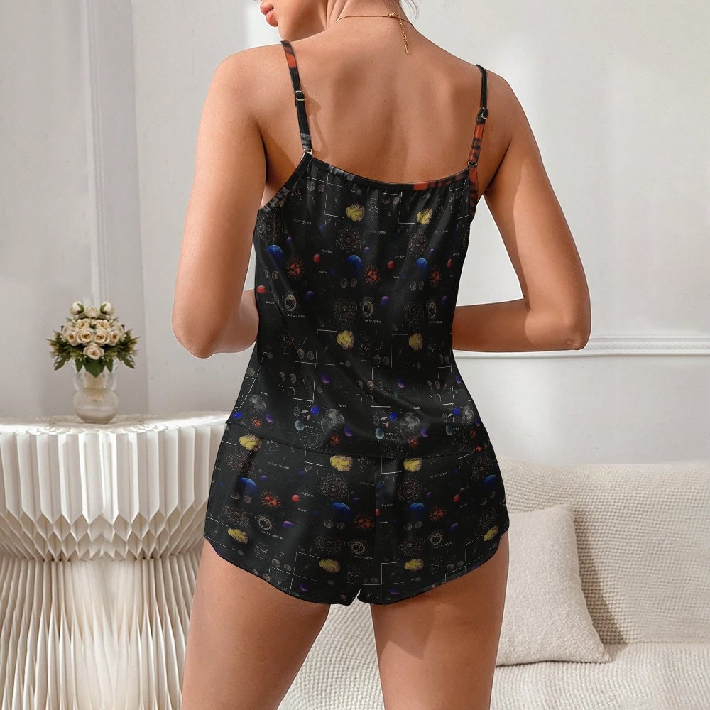Cosmic Planet  Women's Geek Suspender Cami Set