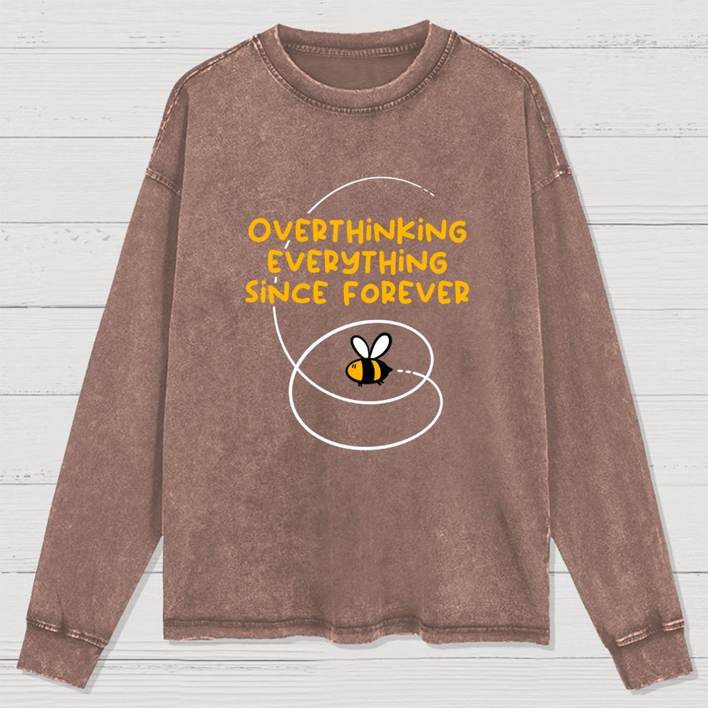 Overthinker Bee Washed Long Sleeve Tee