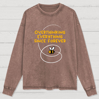 Overthinker Bee Washed Long Sleeve Tee