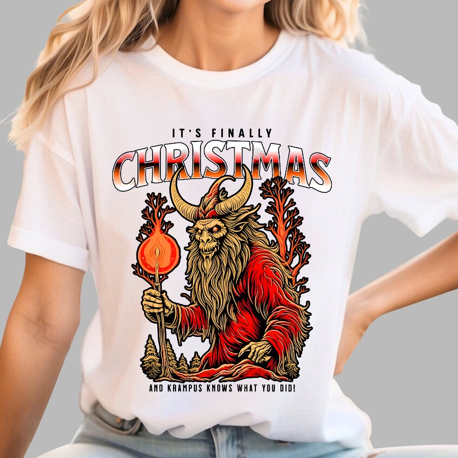 It's Finally Christmas And Krampus Knows What You Did Geek T-Shirt
