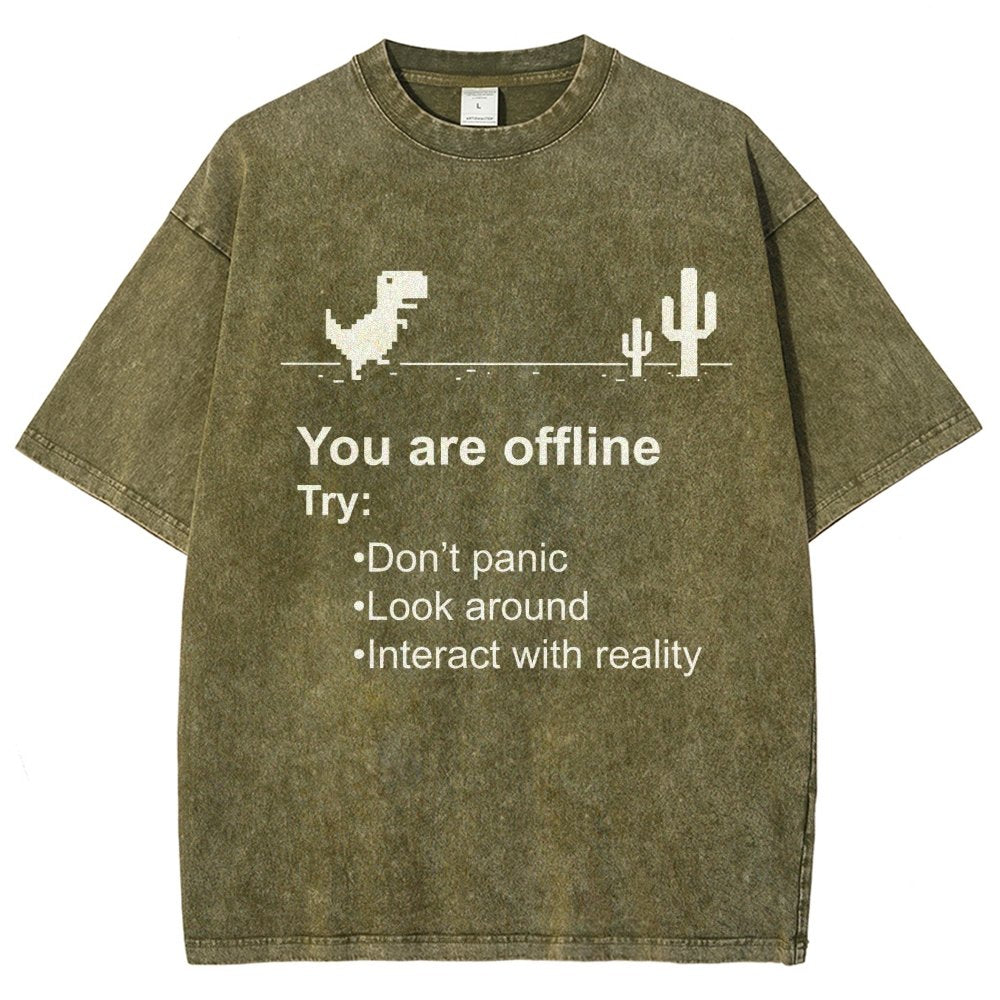 Funny offline Vintage Distressed T-shirt