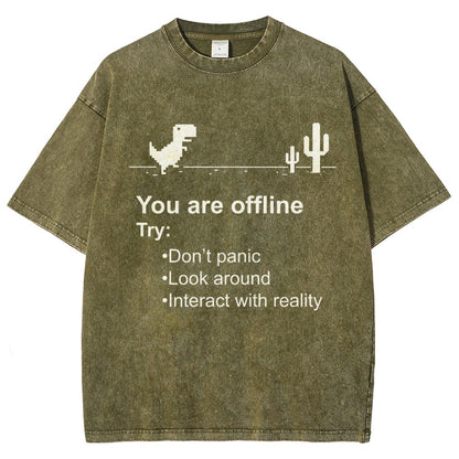 Funny offline Vintage Distressed T-shirt
