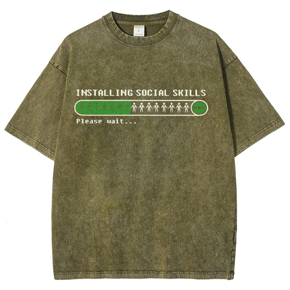 Funny Installing social skills Vintage Distressed T-shirt