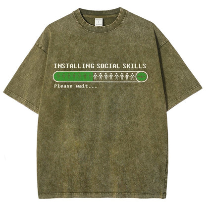 Funny Installing social skills Vintage Distressed T-shirt