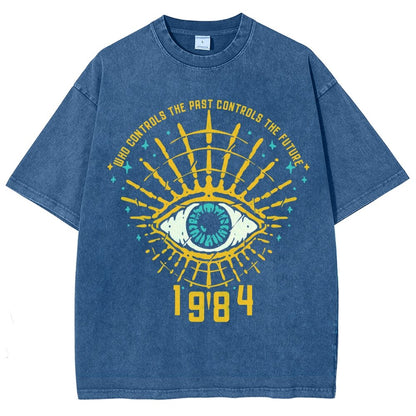 1984 George Orwell Control The Future Vintage Distressed T-shirt