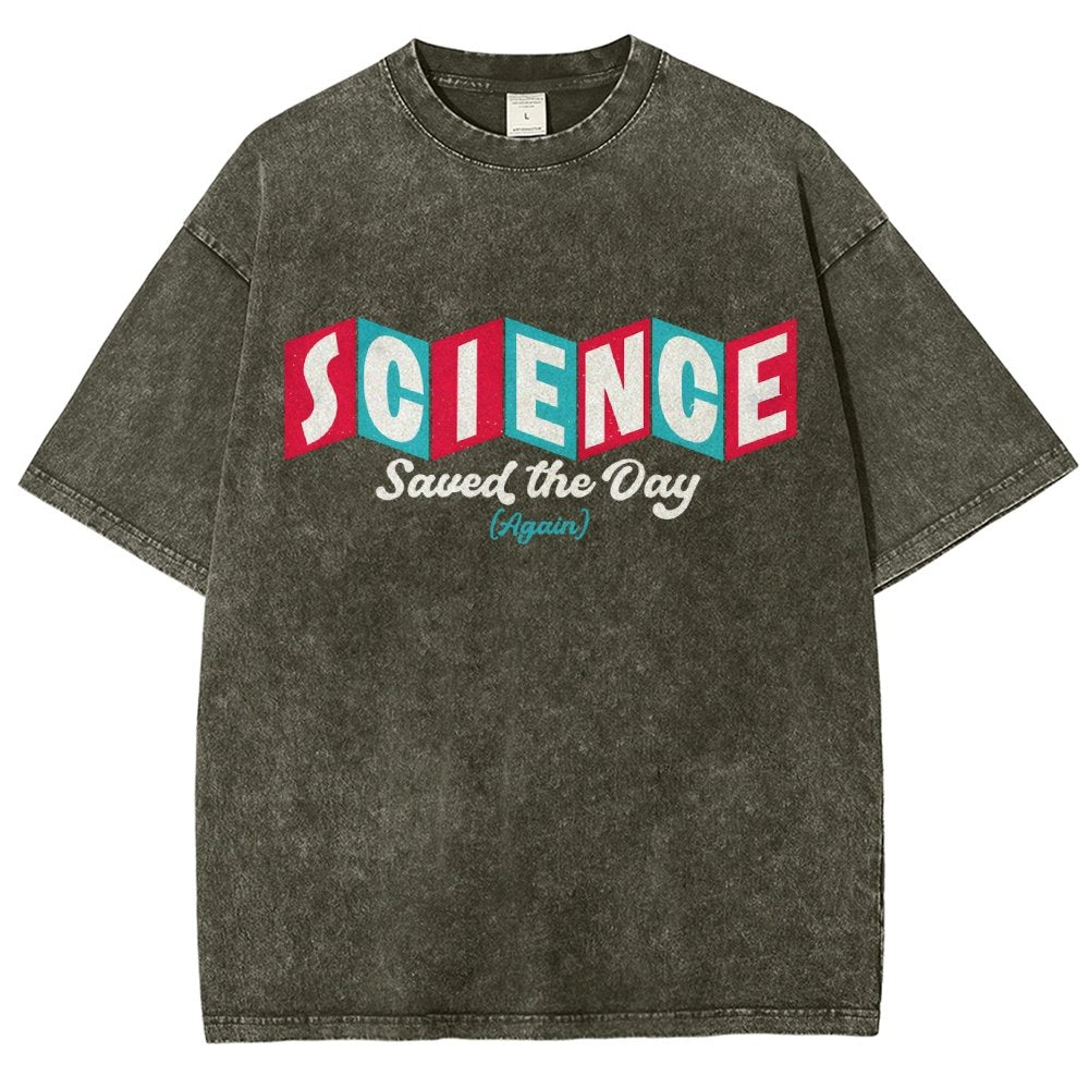 Science Saved the Day Vintage Distressed T-shirt