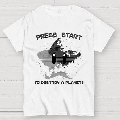Press Start To Destroy Geek T-Shirt