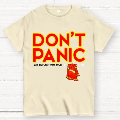 Don't Panic With Towel Geek T-Shirt