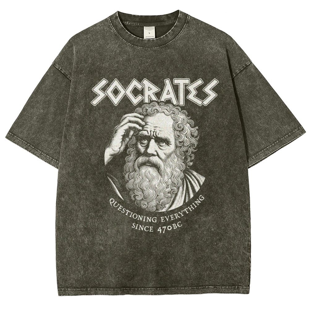 Socrates Questioning Everything Vintage Distressed T-shirt