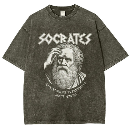 Socrates Questioning Everything Vintage Distressed T-shirt