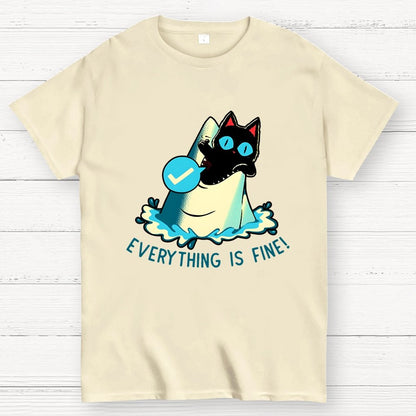 Everything Is Fine! Cat Geek T-Shirt