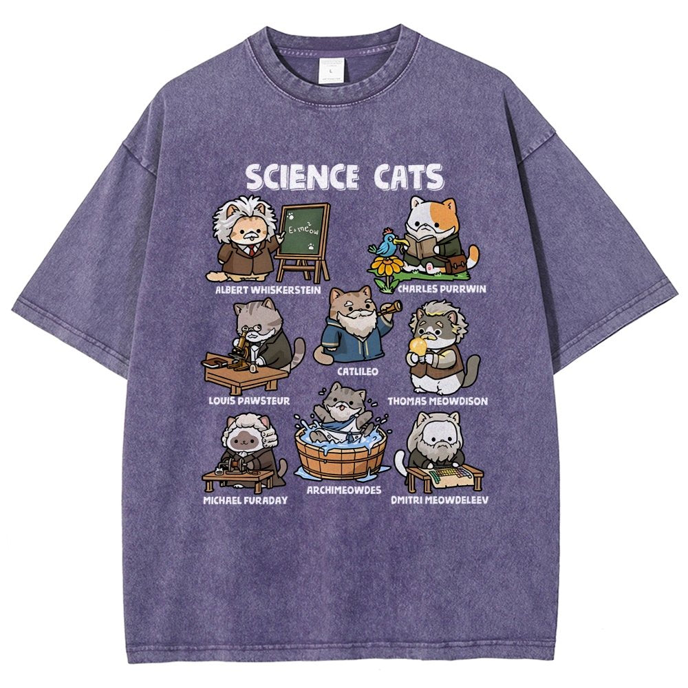 Science Cats Vintage Distressed T-shirt