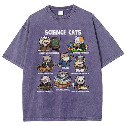 Science Cats Vintage Distressed T-shirt