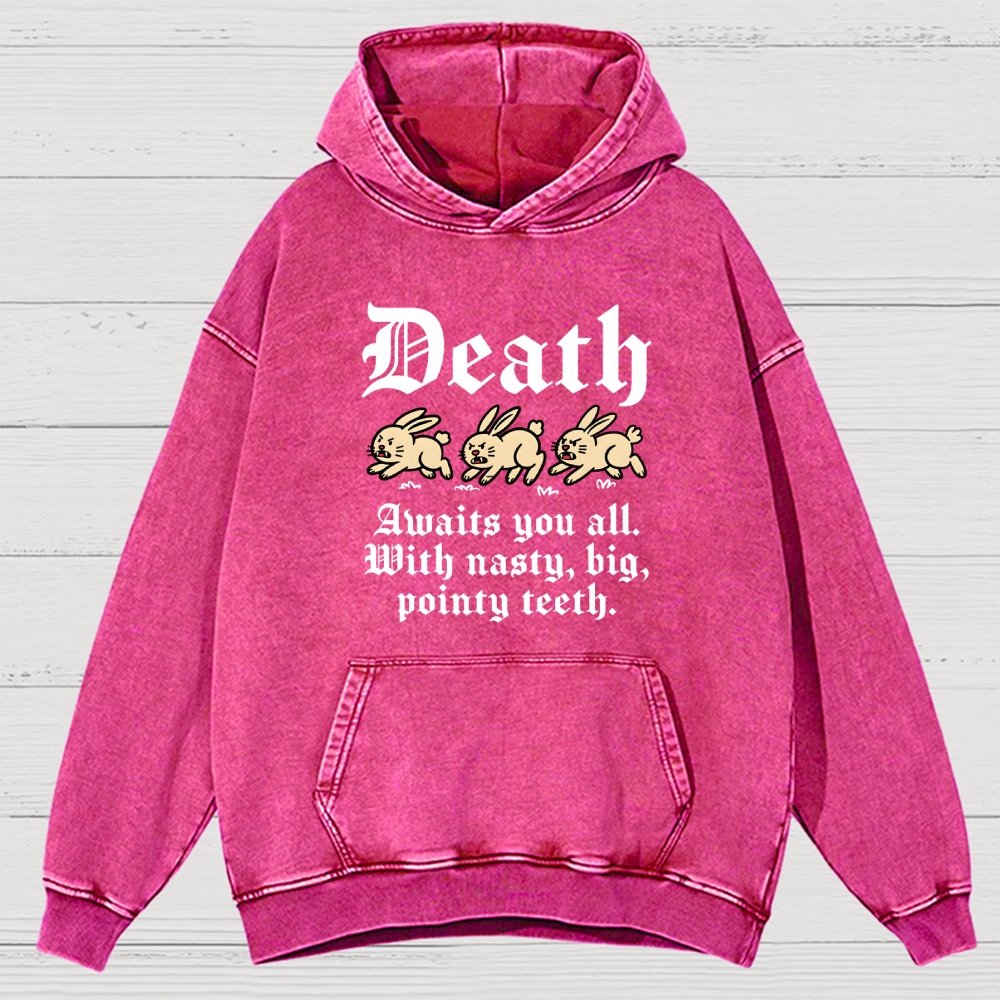 Death Awaits You All Vintage Distressed Hoodie